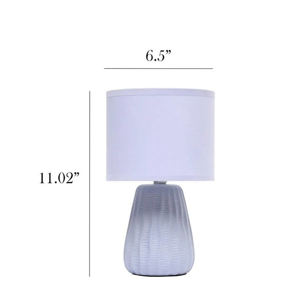 11.02" Traditional Mini Modern Ceramic Texture Pastel Accent Bedside Table Desk - Picture 2 of 5